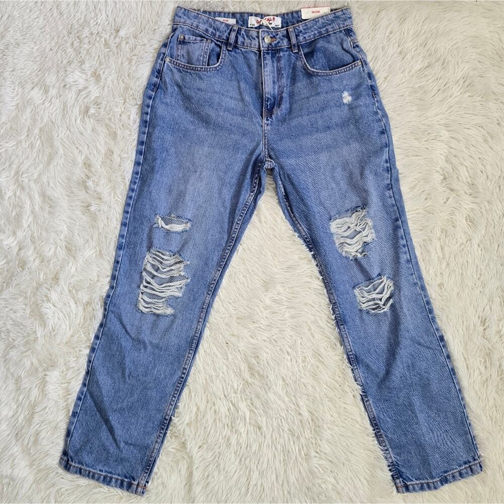 Don't Call Me‎ Jennyfer Distressed High Waist Mom Jeans NWT 30